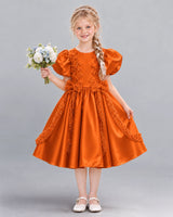 Burnt Orange A-line Girls Formal Dress Front