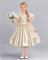 Champagne A-line Girls Formal Dress Front