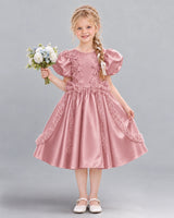 Dusty Rose A-line Girls Formal Dress Front