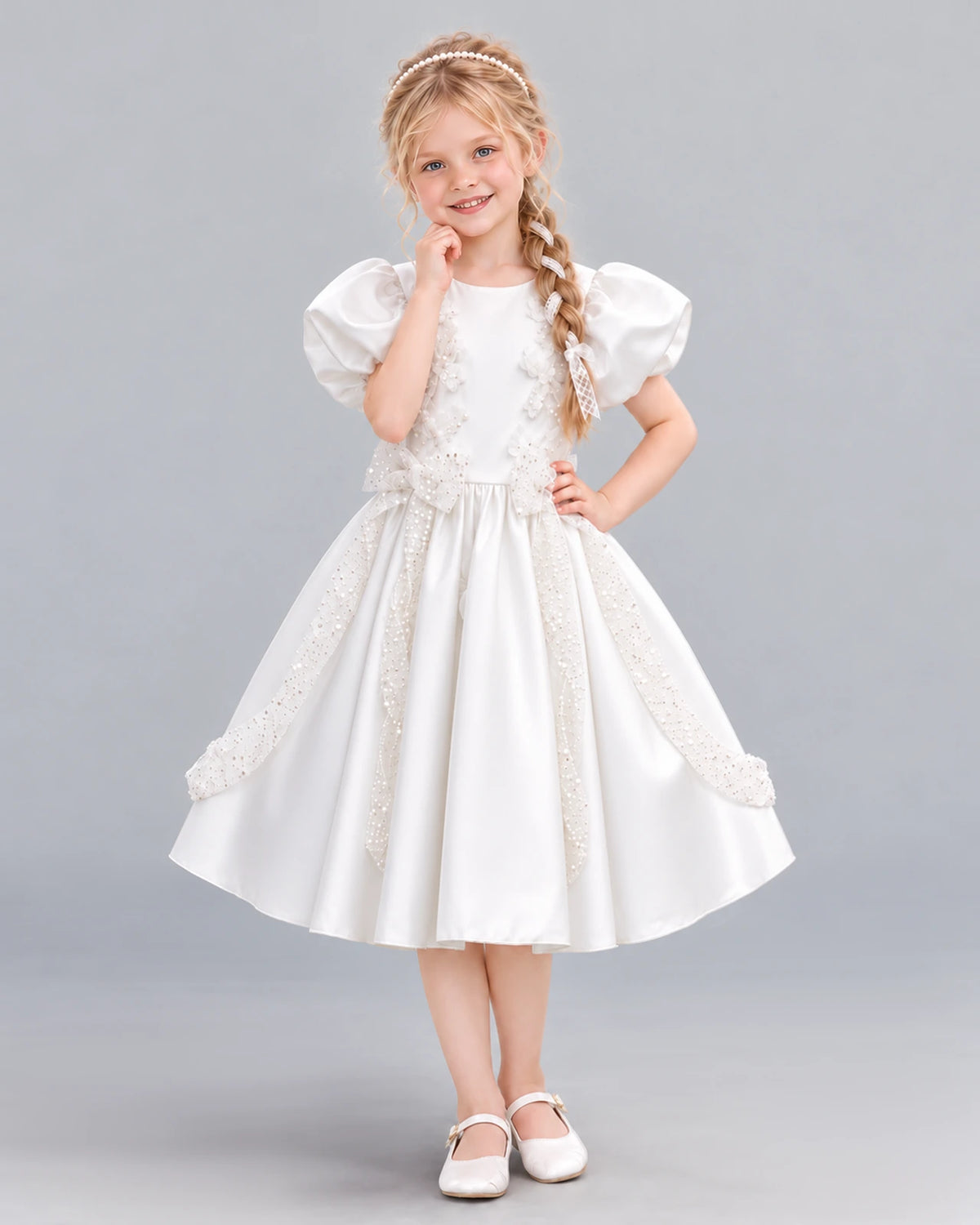 Ivory A-line Girls Formal Dress Pose [Shared]