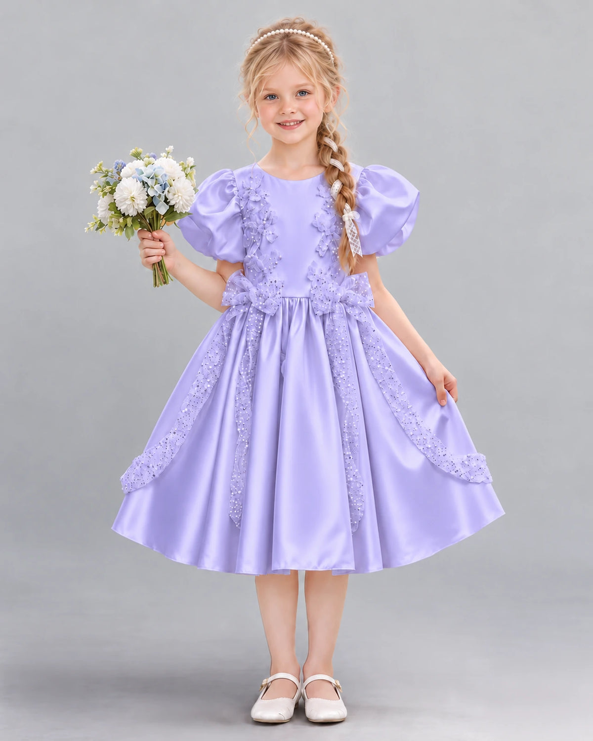Lavender A-line Girls Formal Dress Front