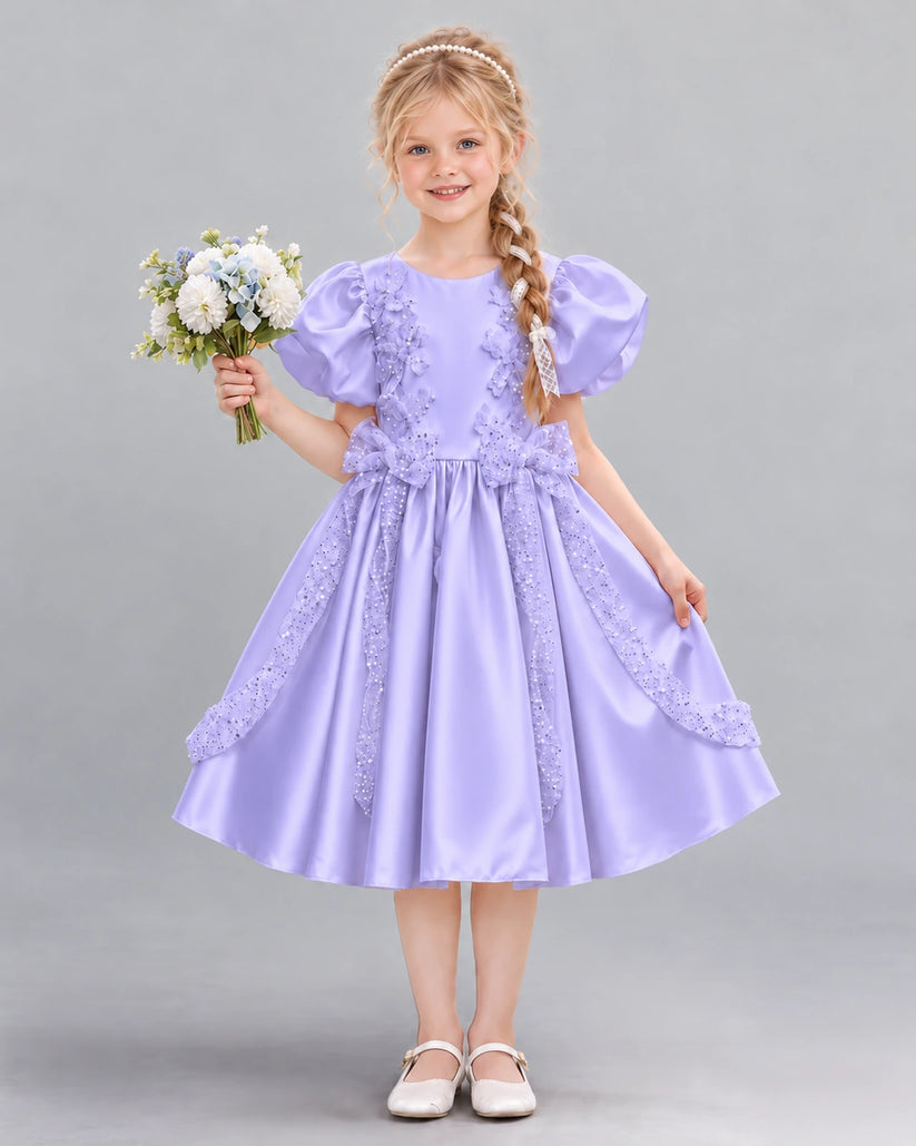 Lavender A-line Girls Formal Dress Front