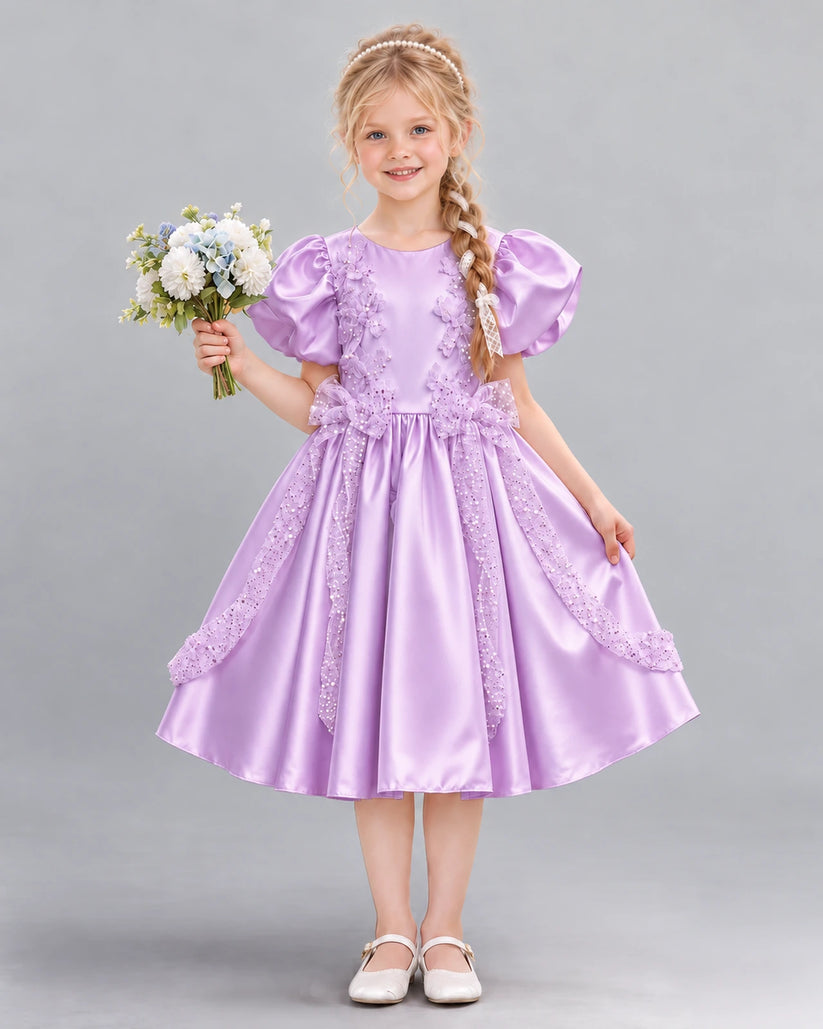 Lilac A-line Girls Formal Dress Front