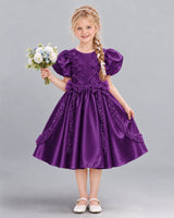 Purple A-line Girls Formal Dress Front