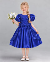 Royal Blue A-line Girls Formal Dress Front