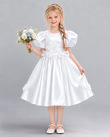 White A-line Girls Formal Dress Front