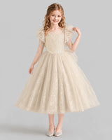 Champagne Ball Gown Flower Girl Dresses Front