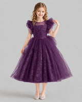 Grape Ball Gown Flower Girl Dresses Front