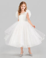 Ivory Ball Gown Flower Girl Dresses Side