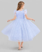 Lavender Ball Gown Flower Girl Dresses Back