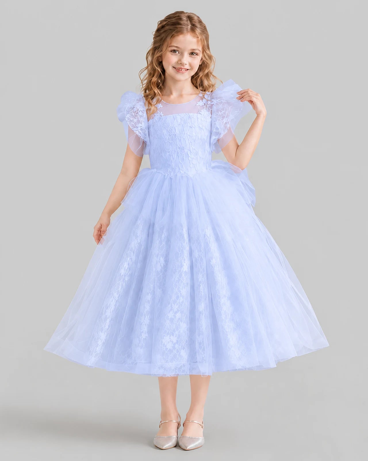 Lavender Ball Gown Flower Girl Dresses Front