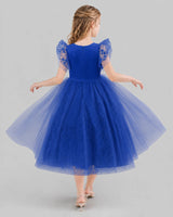 Royal Blue Ball Gown Flower Girl Dresses Back