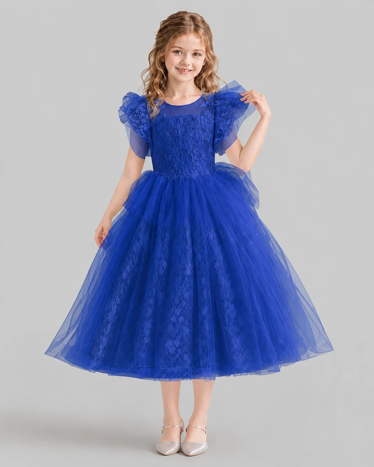 Royal Blue Ball Gown Flower Girl Dresses Front