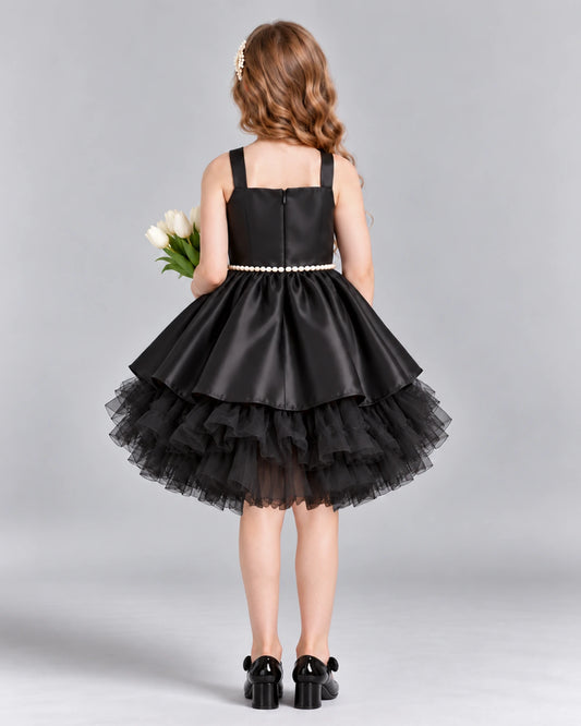 Black A-line Girls Formal Dress Back [Shared]