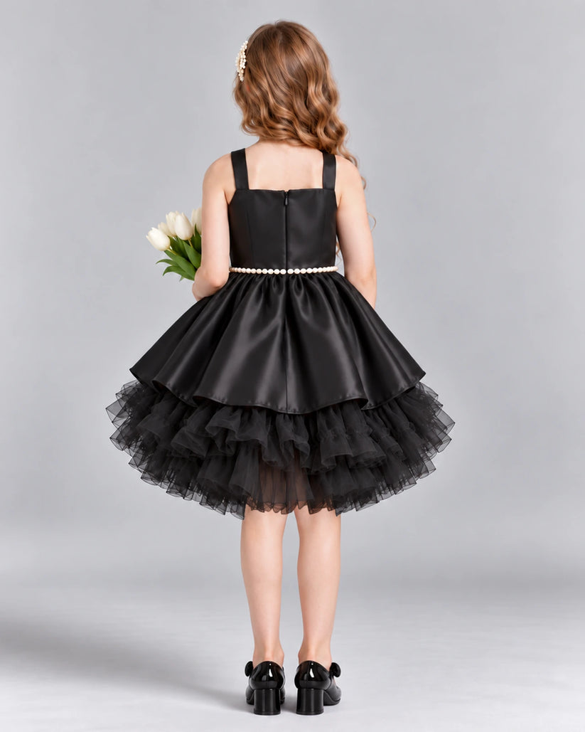 Black A-line Girls Formal Dress Back [Shared]