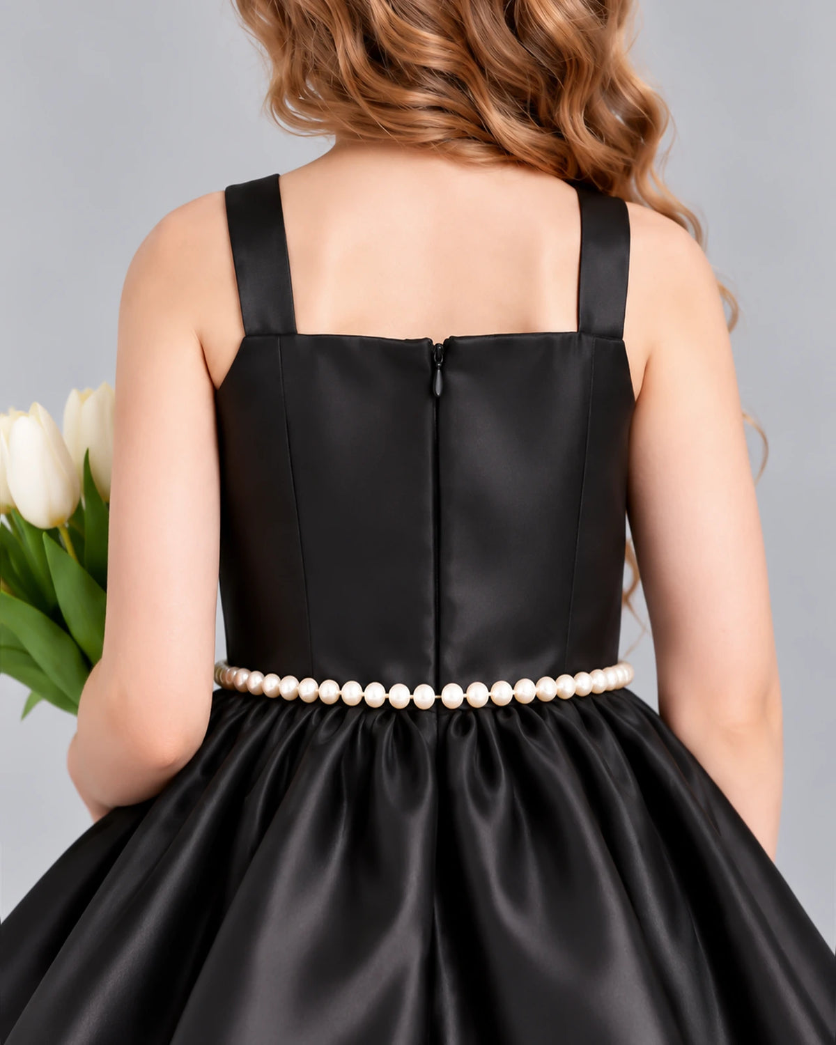Black A-line Girls Formal Dress Back_Detail [Shared]