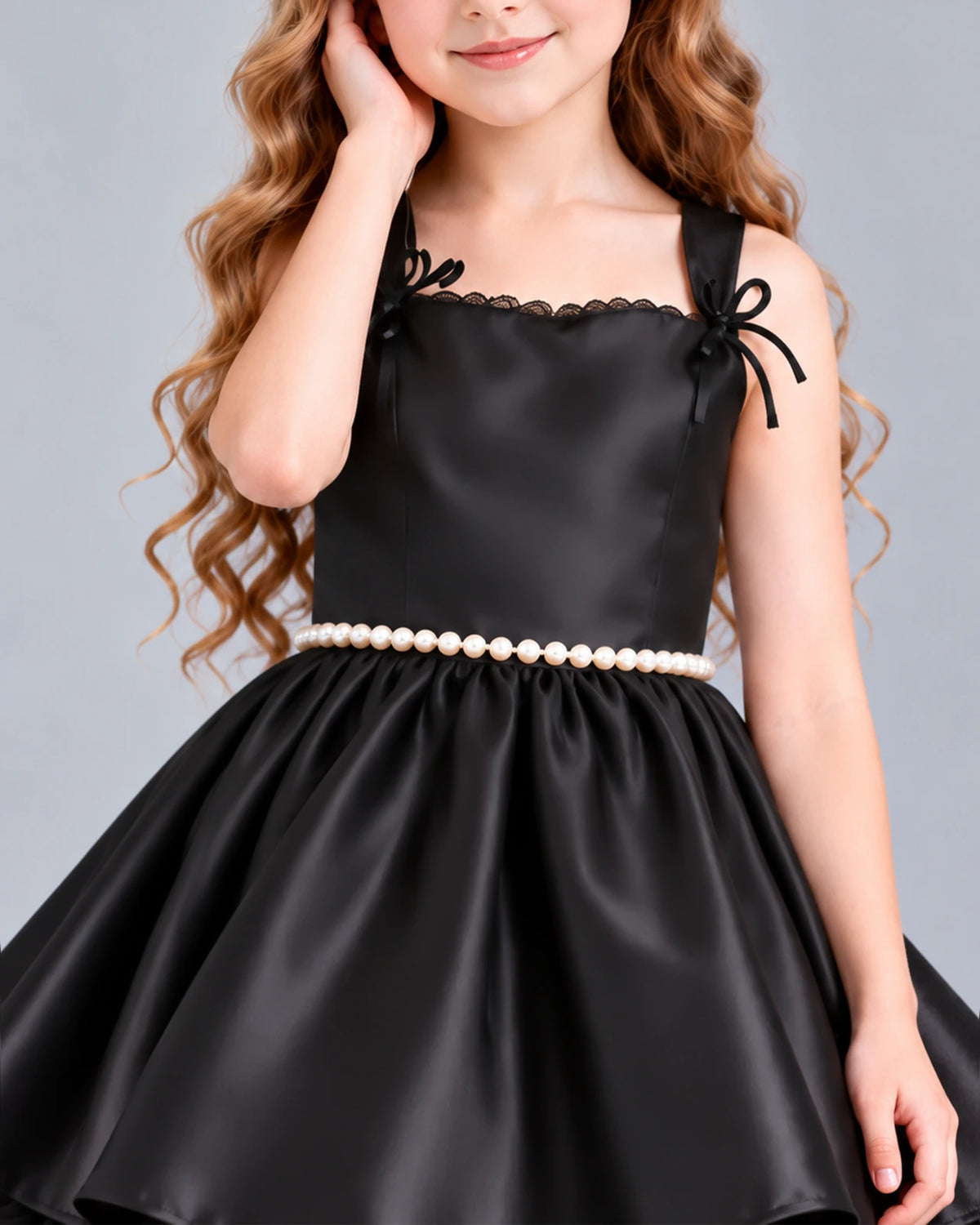 Black A-line Girls Formal Dress Detail [Shared]