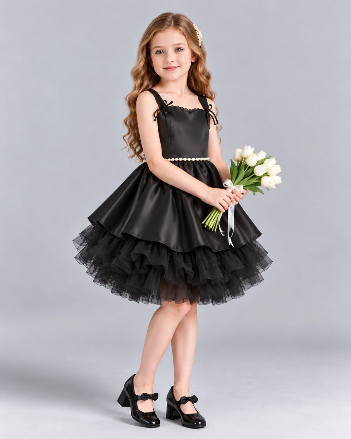 Black A-line Girls Formal Dress Side [Shared]