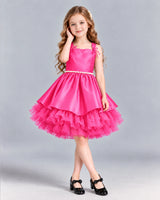 Hot Pink A-line Girls Formal Dress Front