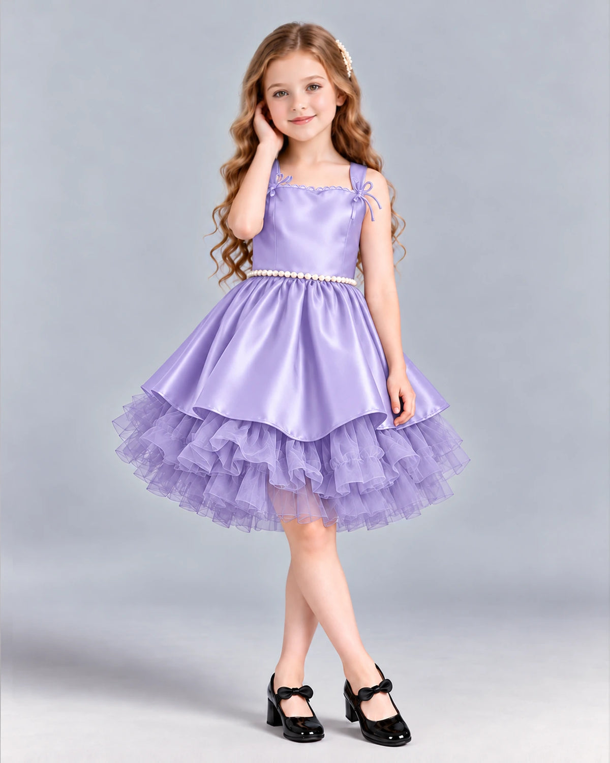 Lavender A-line Girls Formal Dress Front