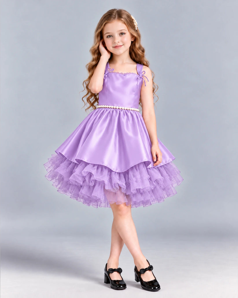 Lilac A-line Girls Formal Dress Front