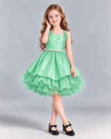 Mint Green A-line Girls Formal Dress Front