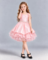 Pink A-line Girls Formal Dress Front