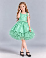 Turquoise A-line Girls Formal Dress Front