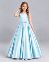 Baby Blue Ball Gown Girls Formal Dress Front
