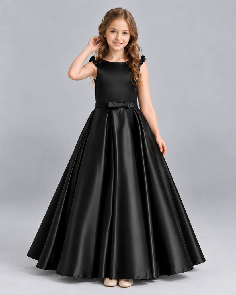 Black Ball Gown Girls Formal Dress Front