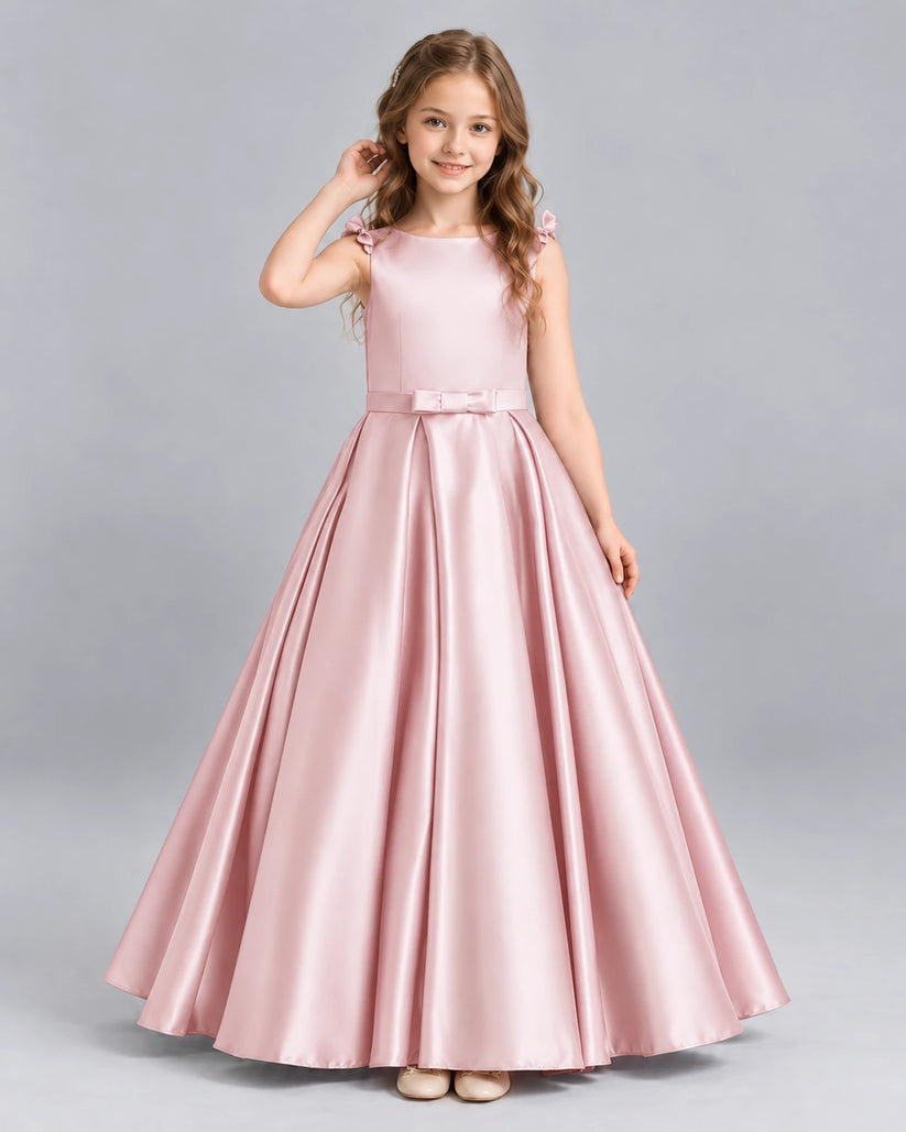 Blush Pink Ball Gown Girls Formal Dress Front