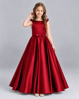 Burgundy Ball Gown Girls Formal Dress Front