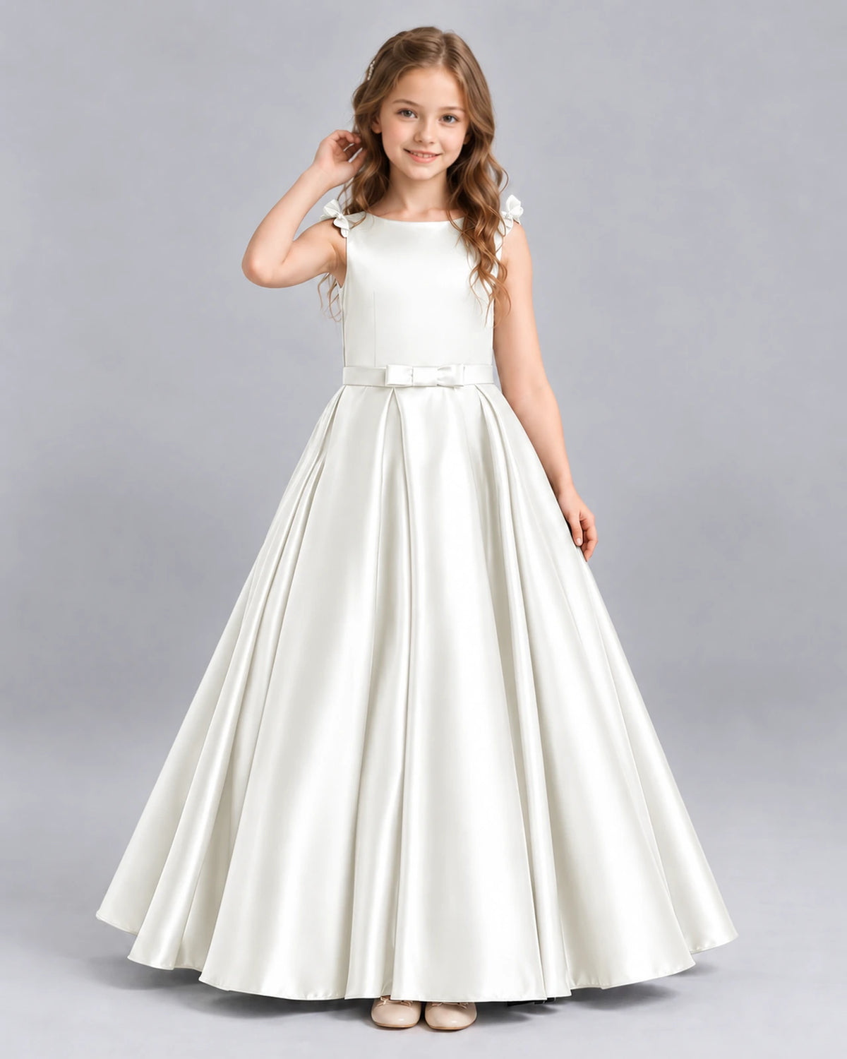 Ivory Ball Gown Girls Formal Dress Front