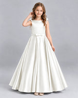 Ivory Ball Gown Girls Formal Dress Front