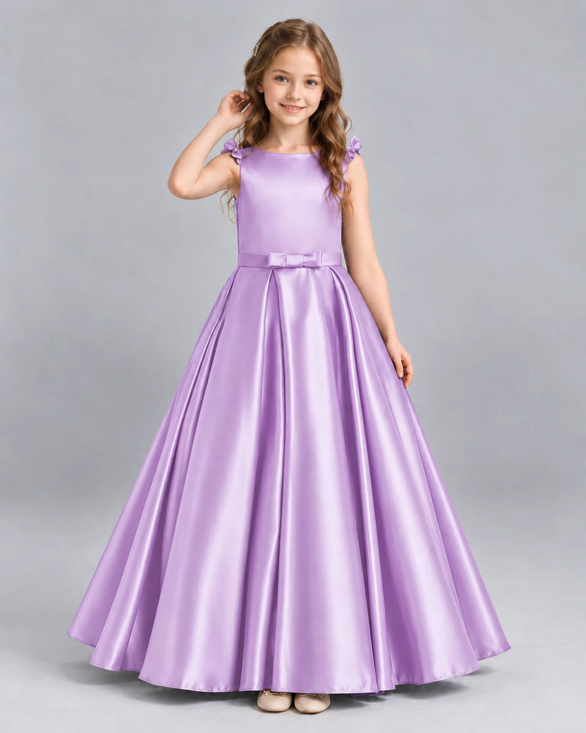 Lilac Ball Gown Girls Formal Dress Front