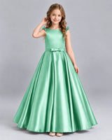 Mint Green Ball Gown Girls Formal Dress Front