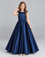 Navy Blue Ball Gown Girls Formal Dress Front