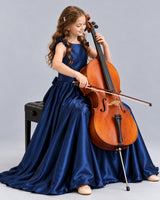 Navy Blue Ball Gown Girls Formal Dress Pose [Shared]