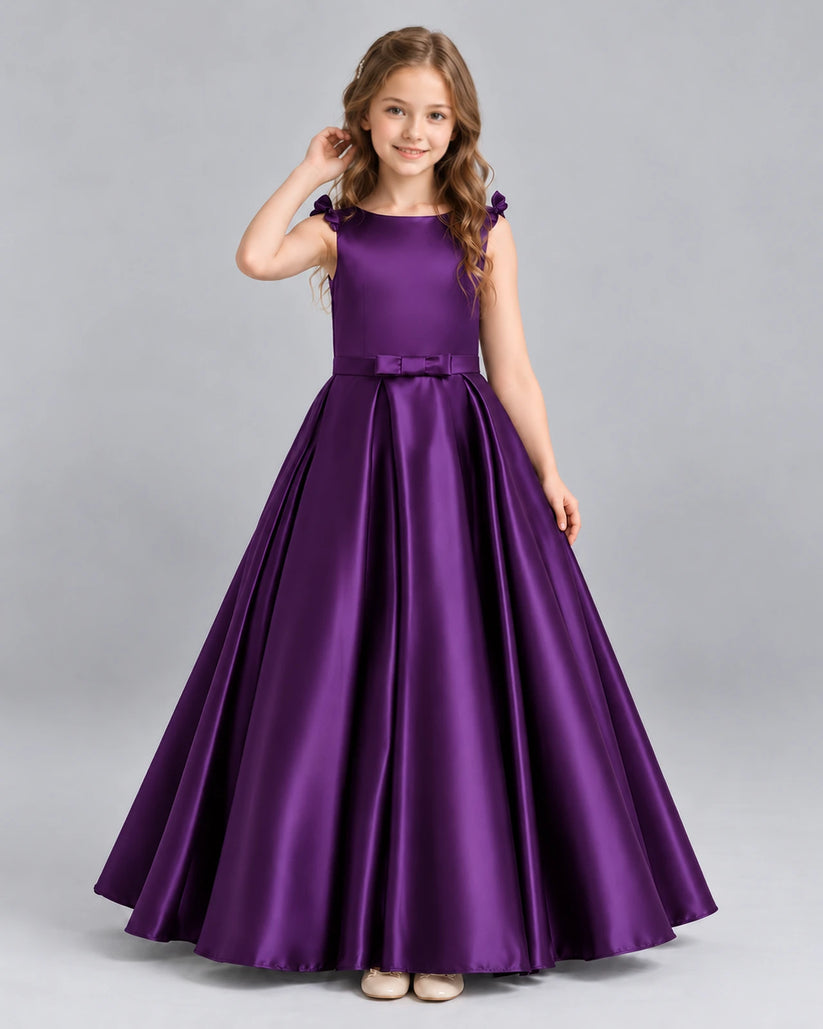 Purple Ball Gown Girls Formal Dress Front