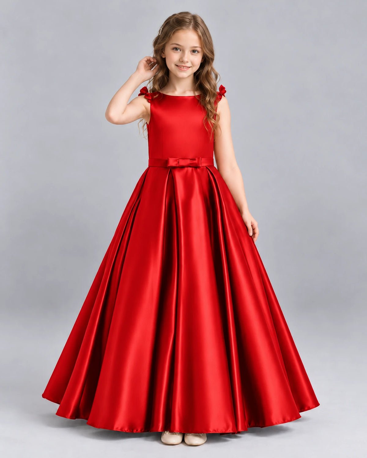 Red Ball Gown Girls Formal Dress Front