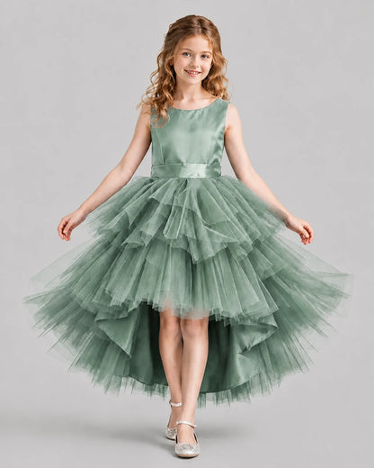 Eucalyptus Flared Girls Formal Dresses Front