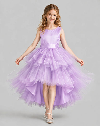 Lilac Flared Girls Formal Dresses Front