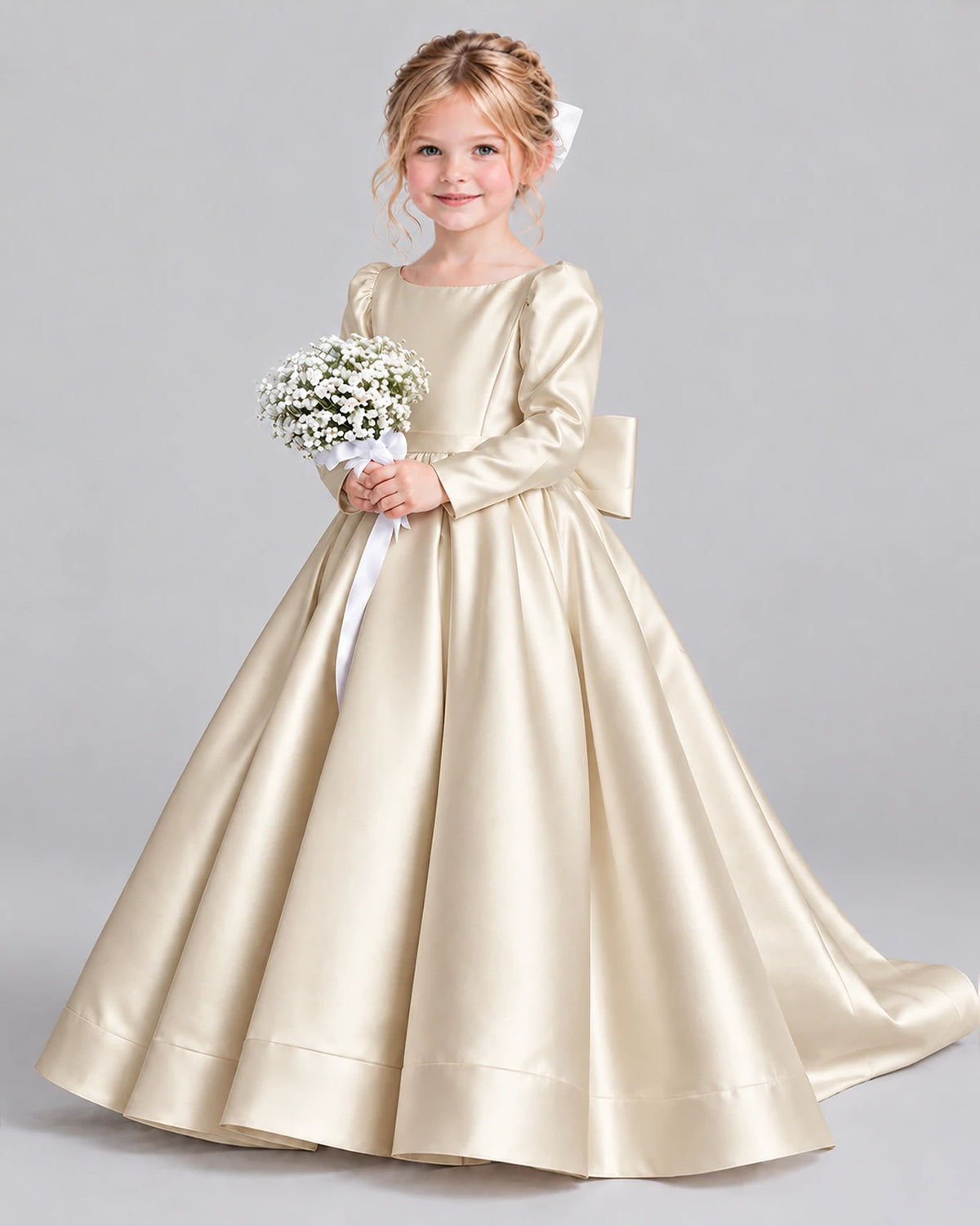 Champagne Ball Gown Girls Formal Dress Front
