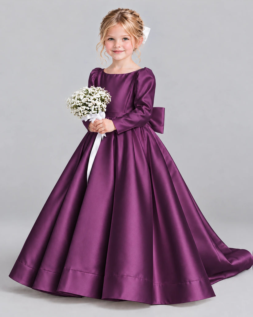 Grape Ball Gown Girls Formal Dress Front