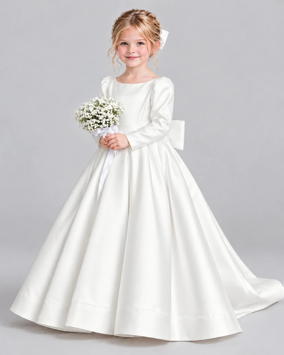 Ivory Ball Gown Girls Formal Dress Front