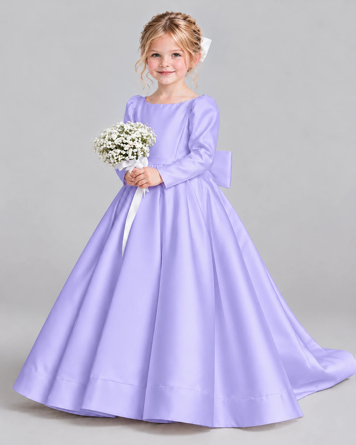 Lavender Ball Gown Girls Formal Dress Front