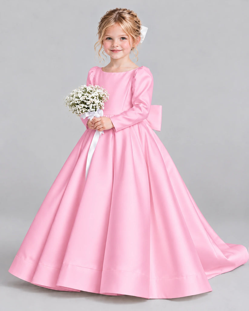 Pink Ball Gown Girls Formal Dress Front