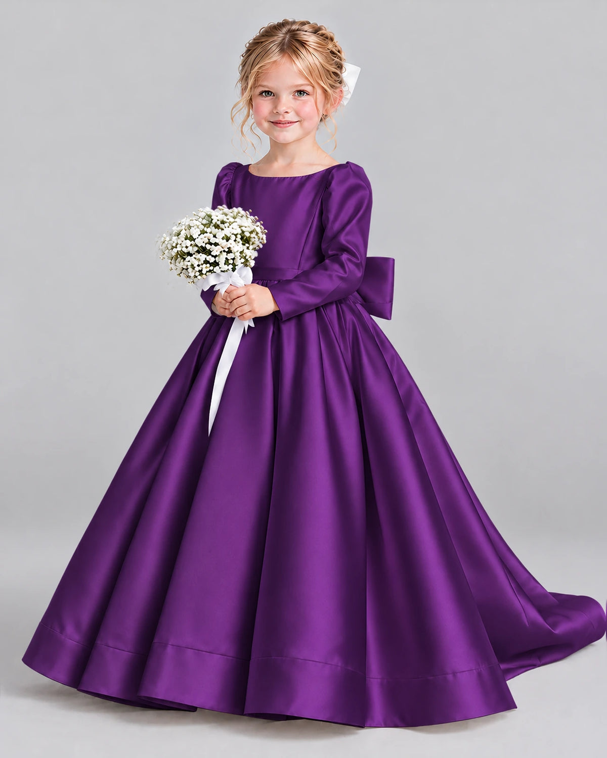 Purple Ball Gown Girls Formal Dress Front