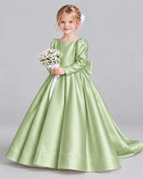 Sage Green Ball Gown Girls Formal Dress Front
