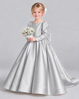 Silver Ball Gown Girls Formal Dress Front